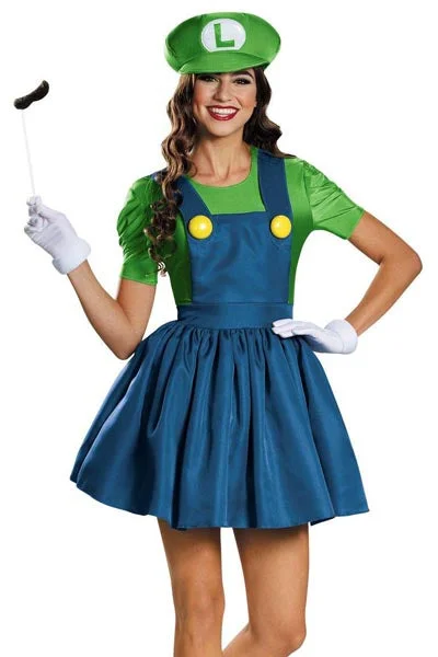 Womens Luigi Dress Costume Neutral tone unclassified dresses