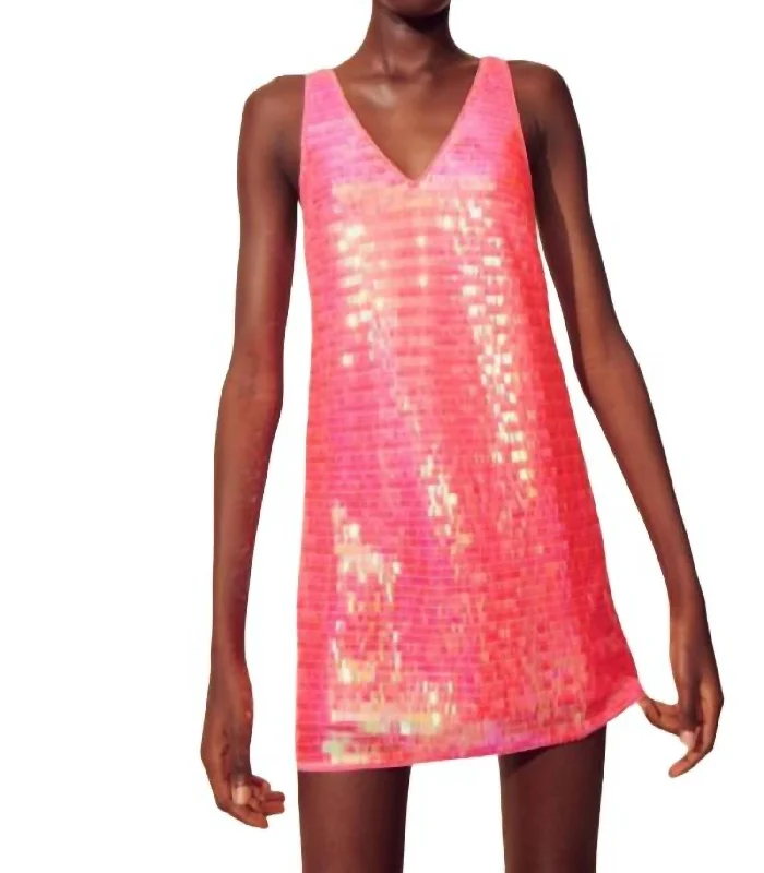 Dorah Mini Dress In Pink Casual Mini Skirt