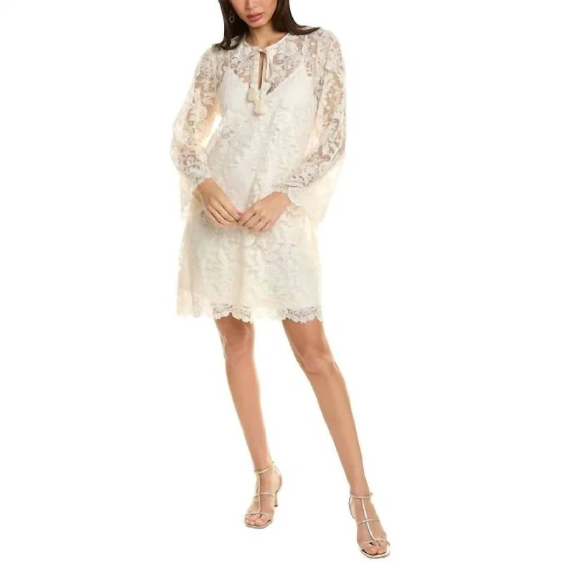 Harper Recycled Lace Mini Dress In Ivory Trendy Mini Skirt