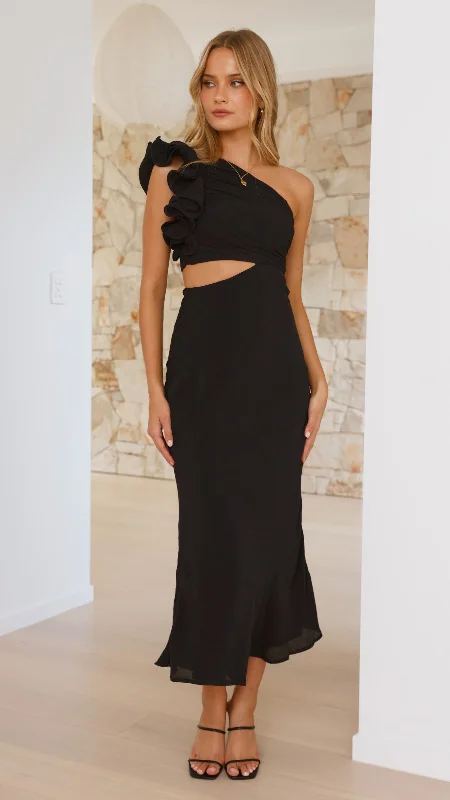 Amina Maxi Dress - Black Maxi Skirt Set