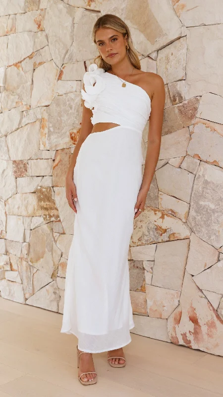 Amina Maxi Dress - White Flowy Maxi Skirt