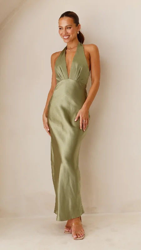 Chloe Maxi Dress - Olive Wrap Maxi Skirt