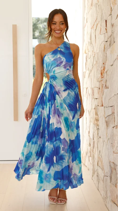 Laken Maxi Dress - Blue Floral Midi Maxi Skirt