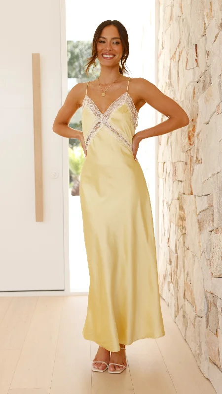 Westley Maxi Dress - Yellow Skater Maxi Skirt