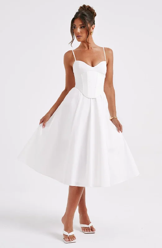 Mariella Midi Dress - Ivory Midi Skirt Party