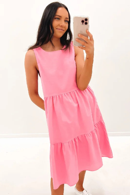 Peyton Midi Dress Pink Button-front Midi Skirt