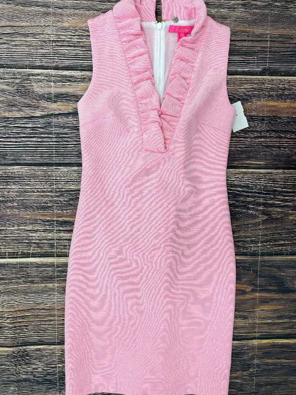 Pink Dress Casual Midi Lilly Pulitzer, Size Xxs Midi Skirt Blouse